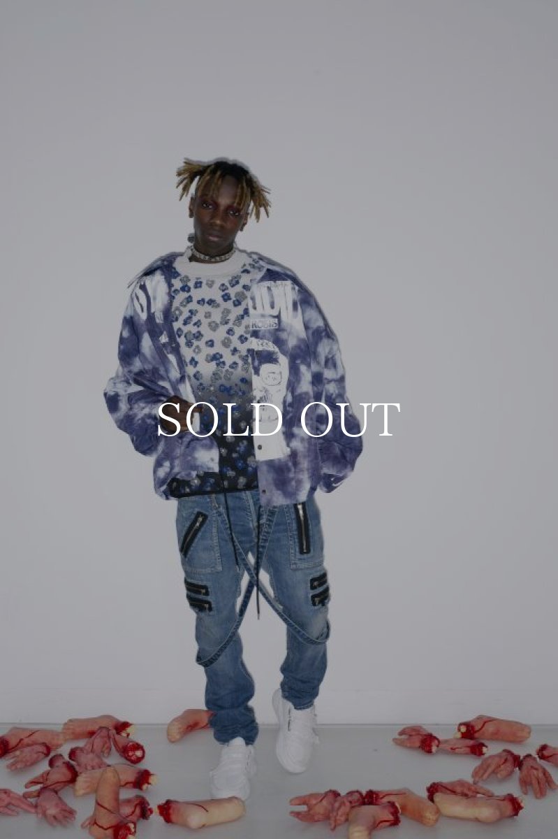 画像4: KIDILL  PULLOVER KNIT - COLLABORATION WITH rurumu: (GREY FLOWER - BLACK OVERDYE) (4)