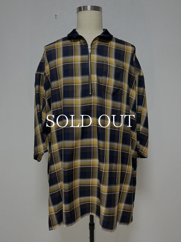 KIDILL HALF ZIP SHIRT (NAVY YELLOW CHECK) KL695 公式通販