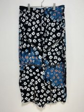 画像1: KIDILL  WIDE ZIP PANTS - TEXTILE DESIGN BY MAYA SHIBASAKI (BLACK FLOWER) (1)
