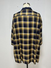 画像2: KIDILL  HALF ZIP SHIRT (NAVY YELLOW CHECK) (2)