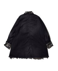 画像6: MINEDENIM  × KIDILL HIPPIE DENIM SHIRT - DISTRESSED DENIM - EMBROIDERY (BLACK) (6)