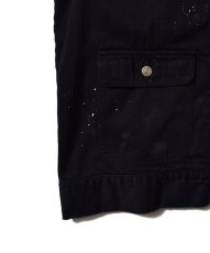 画像4: MINEDENIM  × KIDILL VIETNAM JACKET - DISTRESSED DENIM - EMBROIDERY (BLACK) (4)