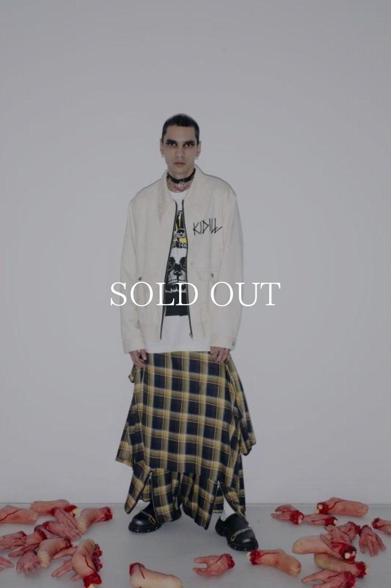 画像4: KIDILL  WIDE ZIP PANTS (NAVY YELLOW CHECK) (4)