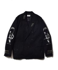 画像1: MINEDENIM  × KIDILL DENIM TAILORED JACKET - DISTRESSED DENIM (BLACK) (1)