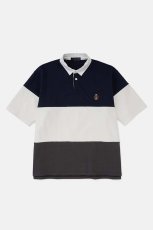 画像1: DIGAWEL  Rugby Stripe Polo Shirt (Navy) (1)