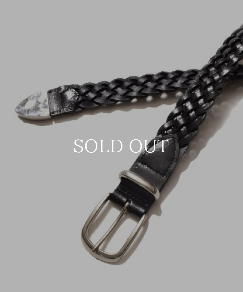 画像2: MINEDENIM  Leather Mesh Belt (BLK) (2)