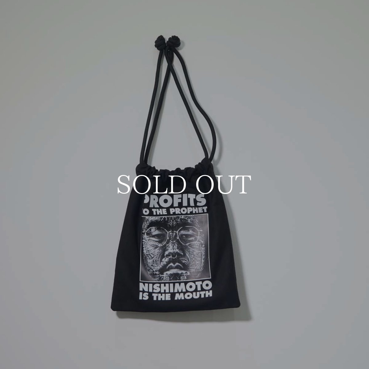 画像1: NISHIMOTO IS THE MOUTH   DRAWSTRING BAG (BLACK) (1)