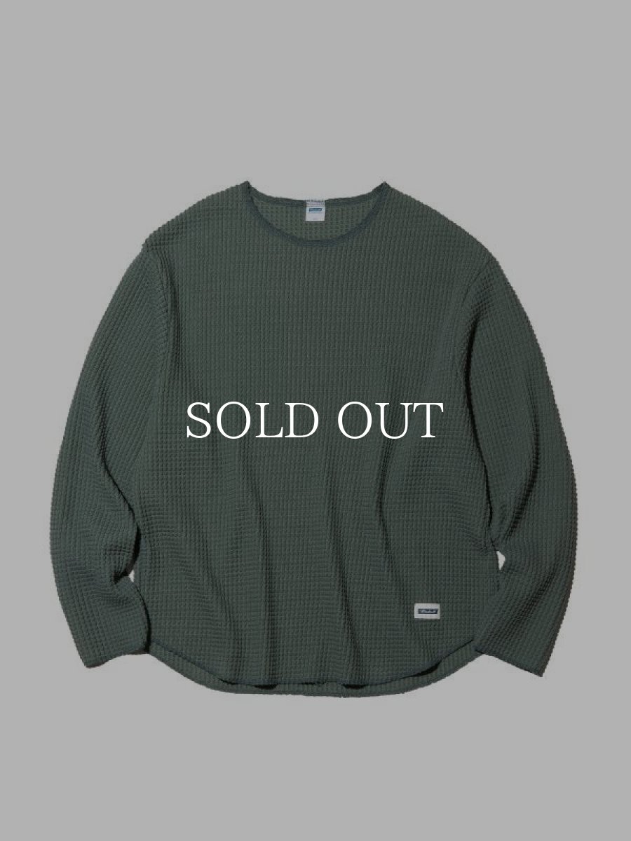 画像1: RADIALL  BIG WAFFLE-CREW NECK T-SHIRT L/S (Sage Green) (1)