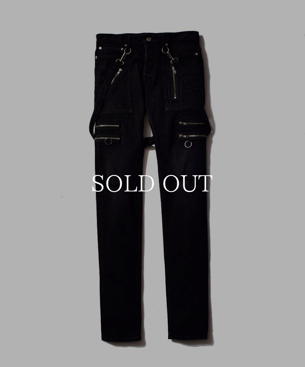 画像1: MINEDENIM  × KIDILL SKINNY ZIP&STRAPS DENIM (BKU) (1)