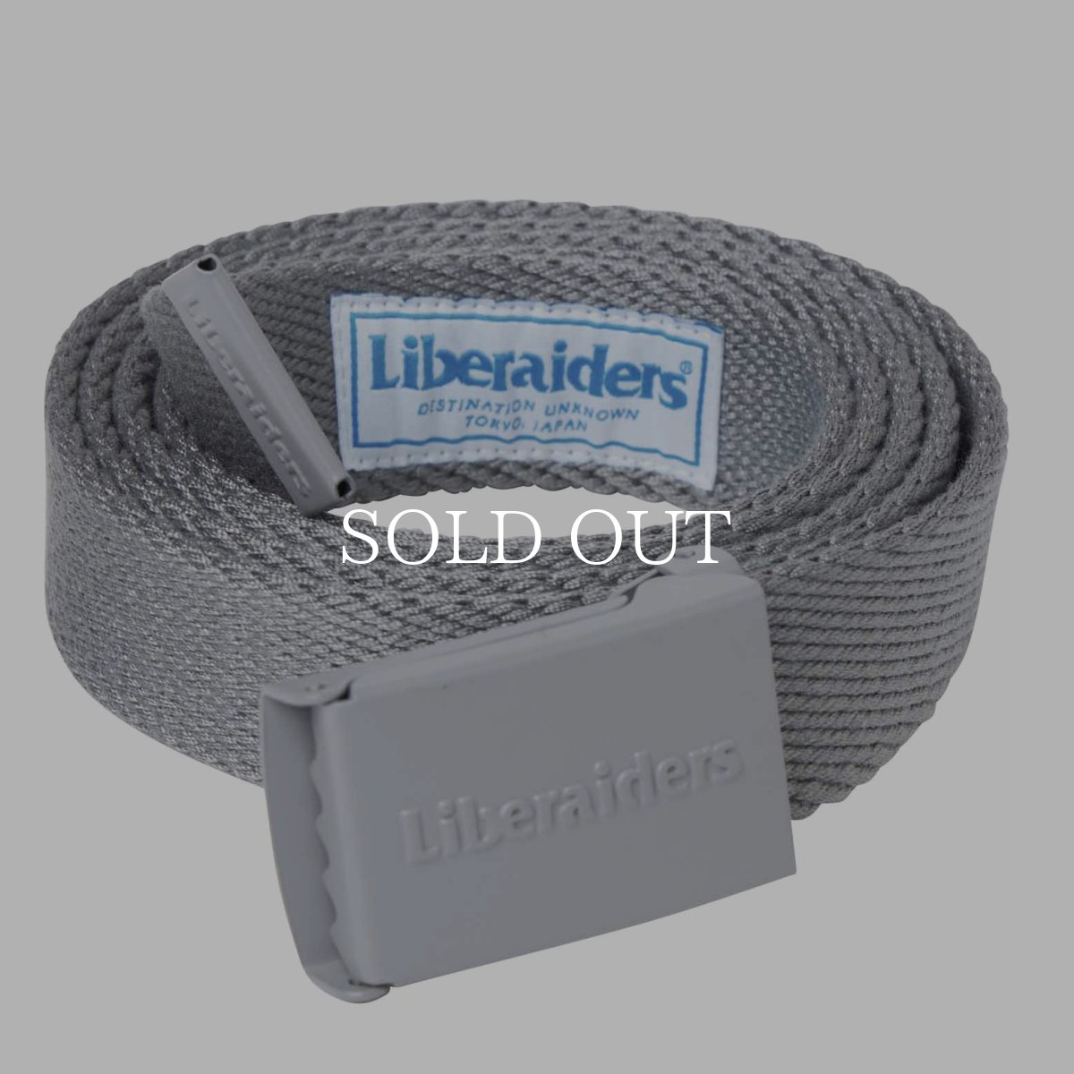 画像1: Liberaiders  EMBOSS LOGO BELT (GRAY) (1)