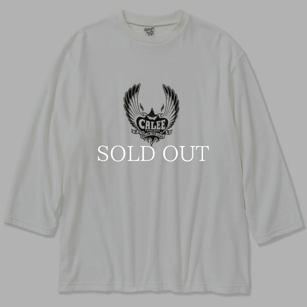 画像1: CALEE  CALEE Wing emblem velour 7 length cutsew -Naturally paint design- (White) (1)
