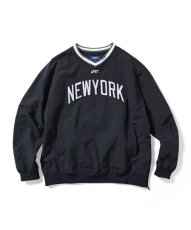 画像1: LFYT  NYLON V-NECK WIND SHIRT (NAVY) (1)