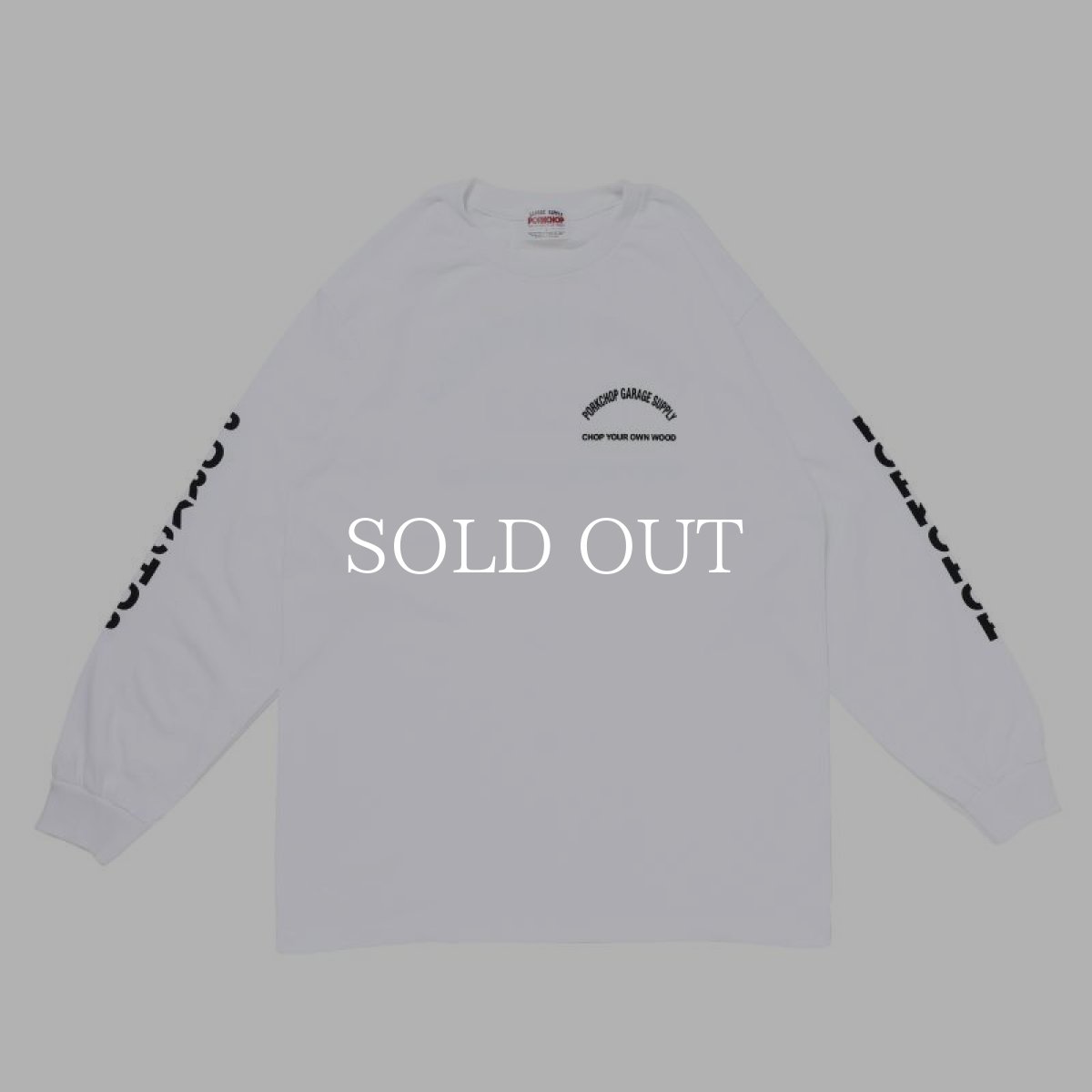 画像1: PORKCHOP GARAGE SUPPLY  ARCH LOGO L/S TEE (WHITE) (1)