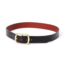 画像1: CHALLENGER  LOGO LEATHER BELT (BLACK) (1)