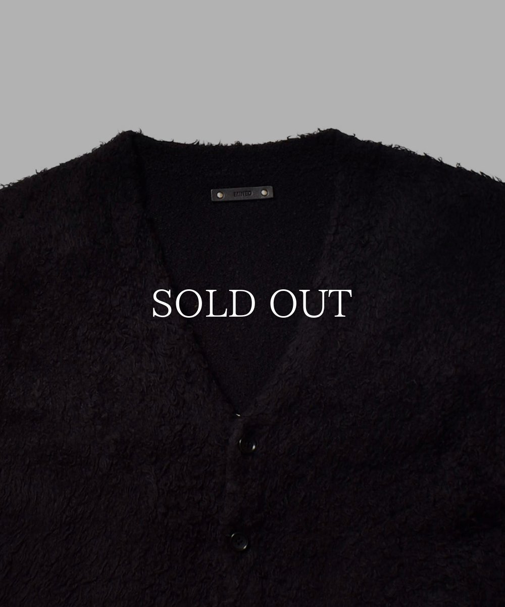 画像3: MINEDENIM  Shaggy Cotton Knit Cardigan (BLK) (3)