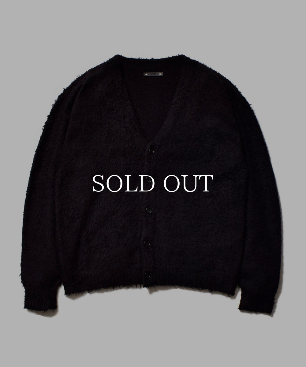 画像1: MINEDENIM  Shaggy Cotton Knit Cardigan (BLK) (1)