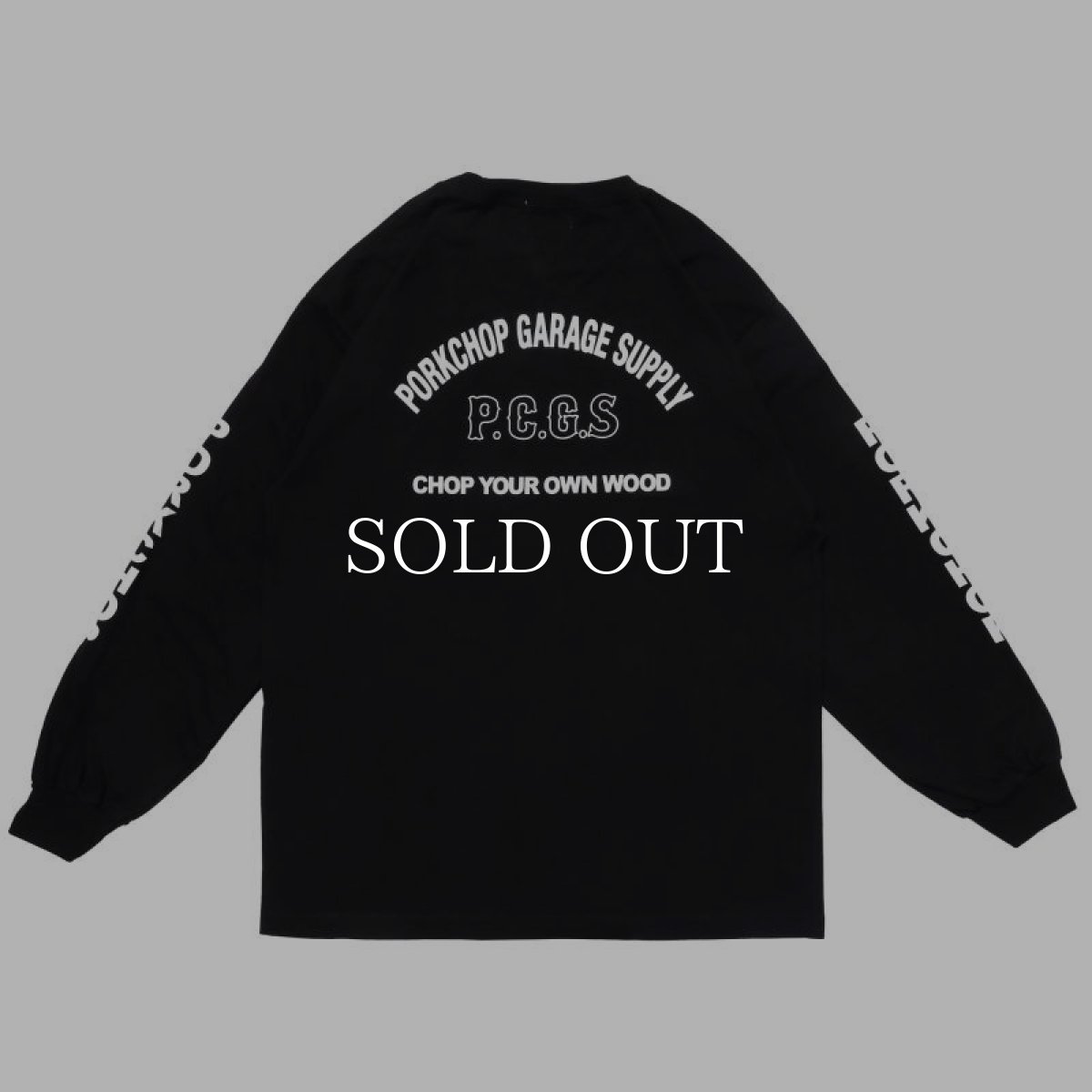 画像2: PORKCHOP GARAGE SUPPLY  ARCH LOGO L/S TEE (BLACK) (2)