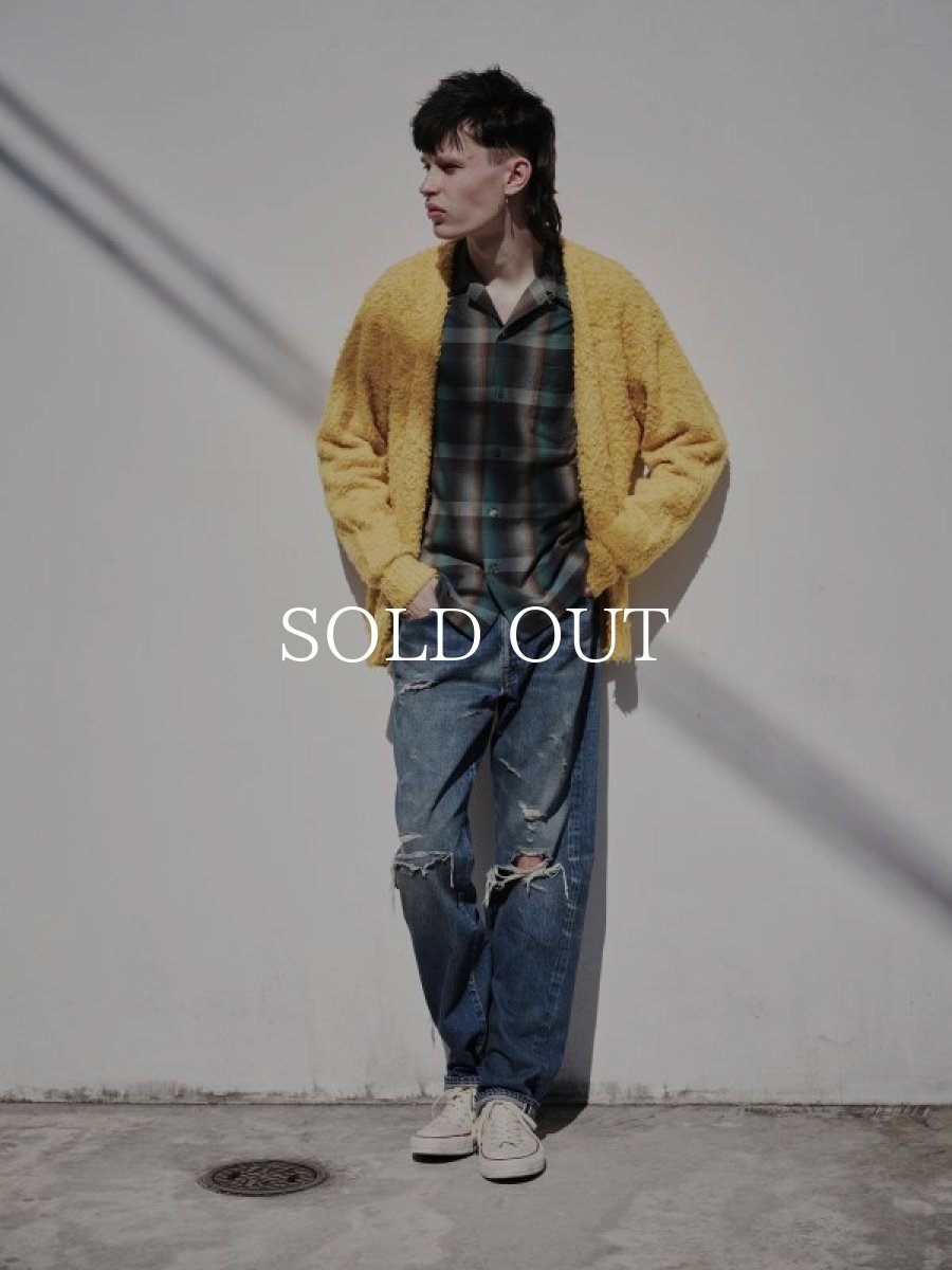 画像7: MINEDENIM  Shaggy Cotton Knit Cardigan (YEL) (7)