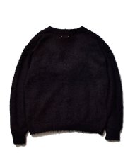 画像2: MINEDENIM  Shaggy Cotton Knit Cardigan (BLK) (2)