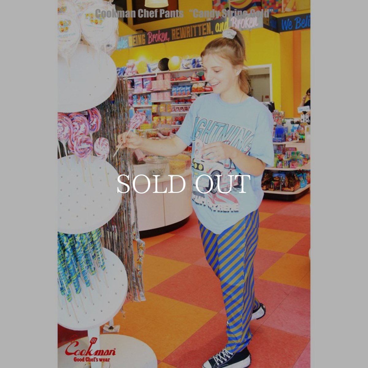 画像13: COOKMAN  Chef Pants Candy Stripe (Gold) (13)