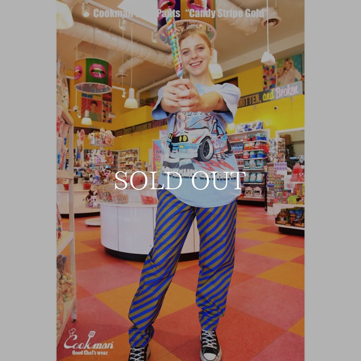 画像12: COOKMAN  Chef Pants Candy Stripe (Gold) (12)