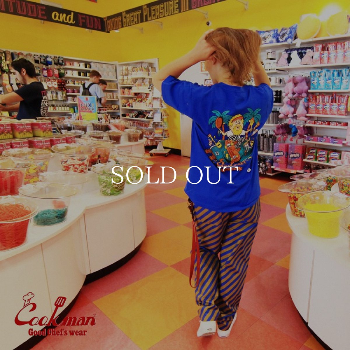 画像16: COOKMAN  Chef Pants Candy Stripe (Gold) (16)