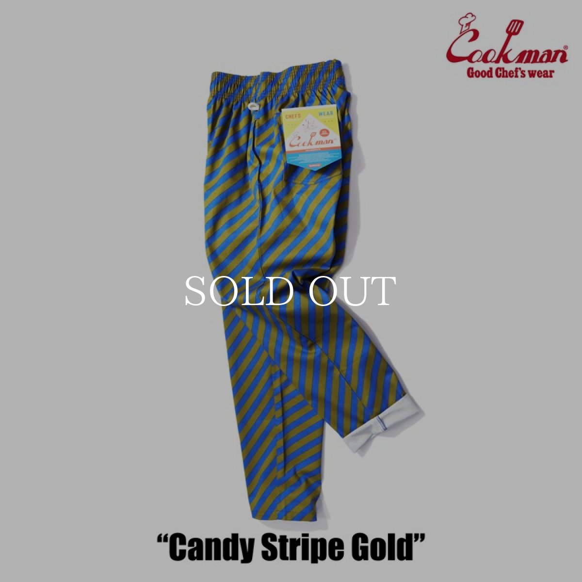 画像11: COOKMAN  Chef Pants Candy Stripe (Gold) (11)