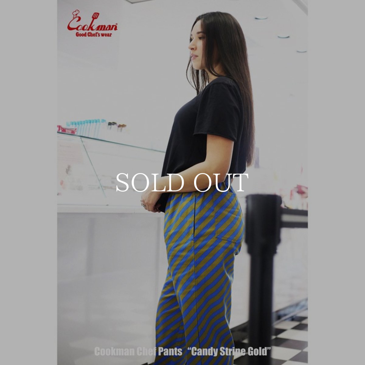 画像15: COOKMAN  Chef Pants Candy Stripe (Gold) (15)