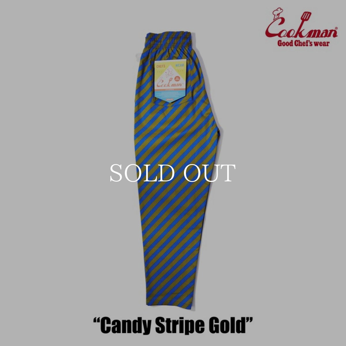 画像2: COOKMAN  Chef Pants Candy Stripe (Gold) (2)