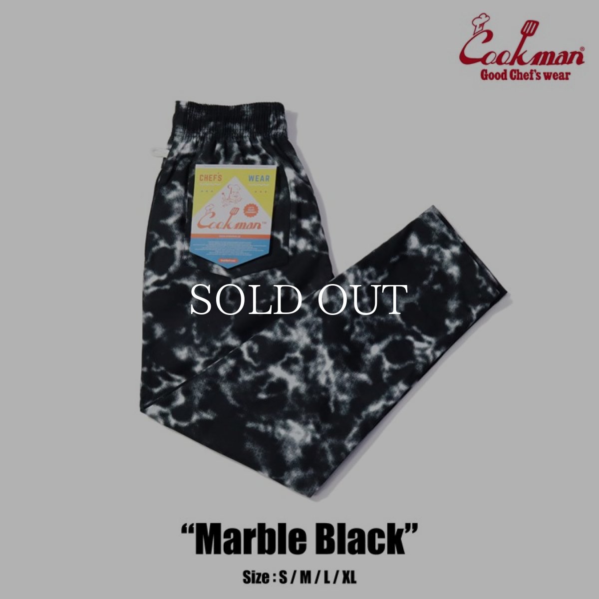 画像1: COOKMAN  Chef Pants Marble (Black) (1)