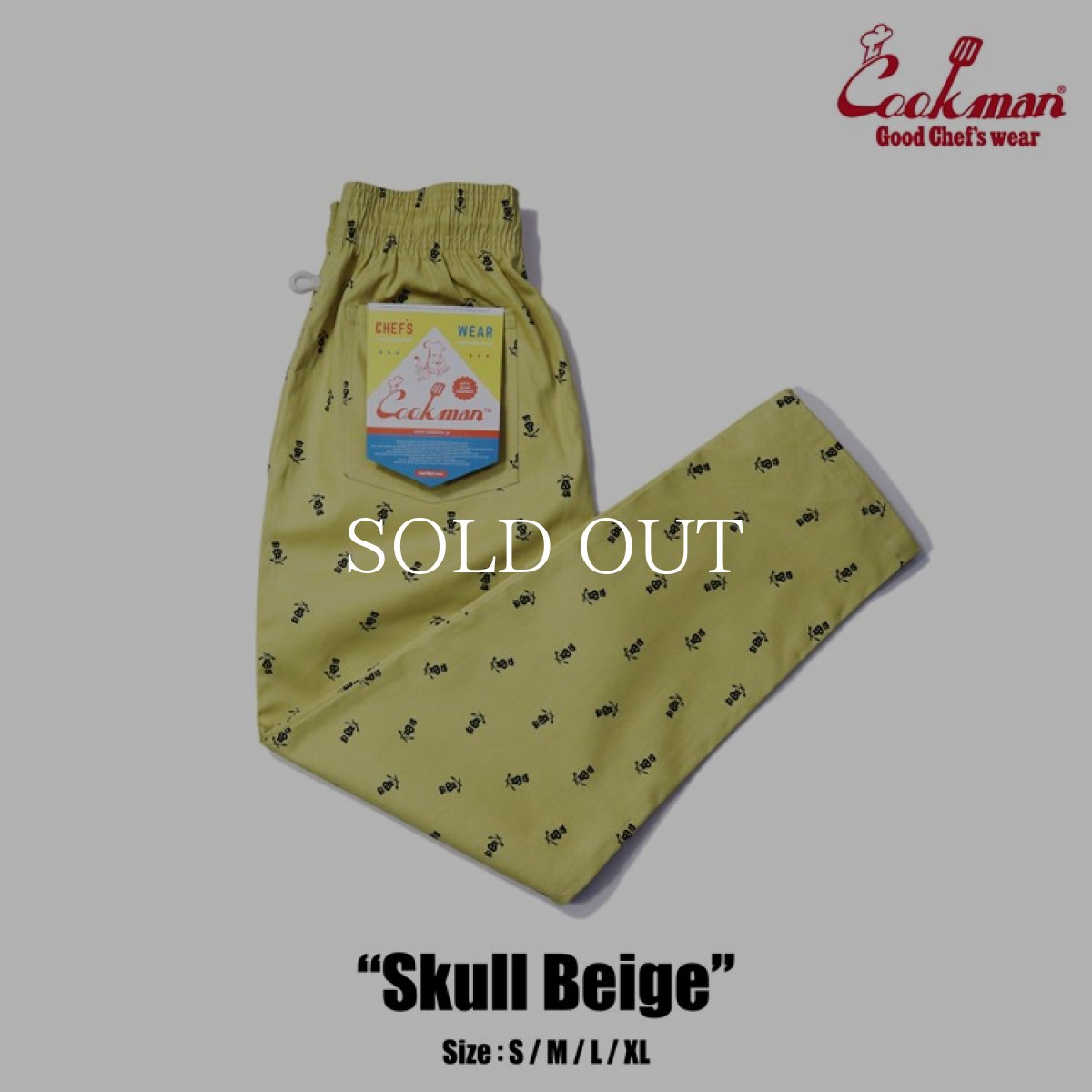 画像1: COOKMAN  Chef Pants Skull (Beige) (1)