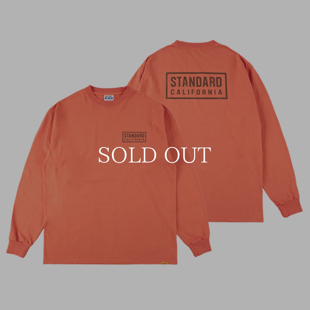 画像1: STANDARD CALIFORNIA  SD Heavyweight Box Logo Long Sleeve T (Orange) (1)