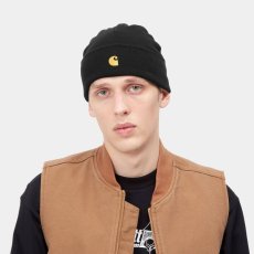 画像3: CARHARTT WIP  CHASE BEANIE (Black / Gold) (3)