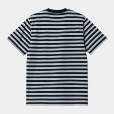 画像2: CARHARTT WIP  S/S SCOTTY POCKET T-SHIRT (Scotty Stripe, Atom Blue / Icarus) (2)