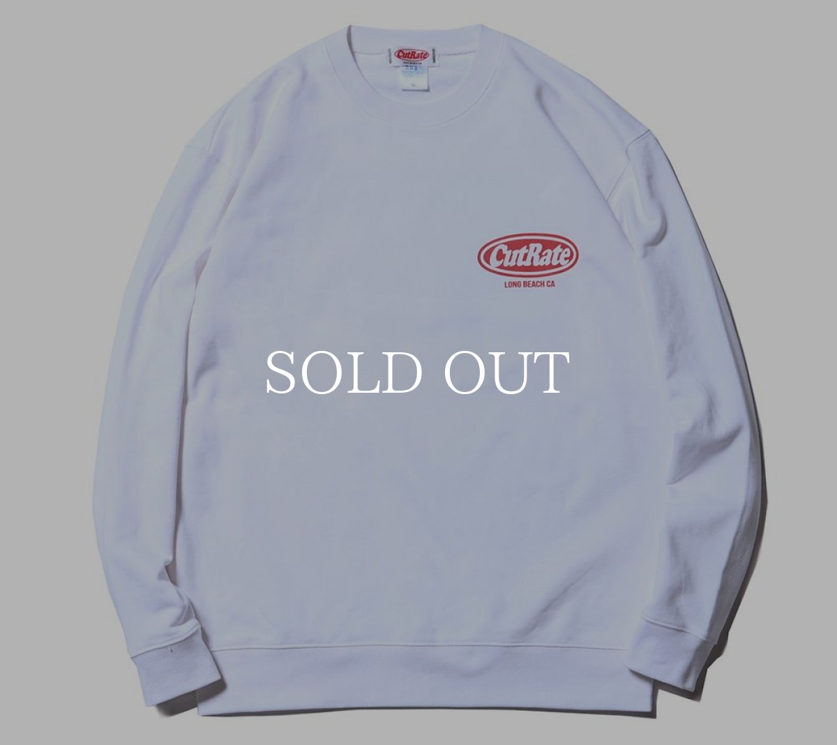 画像1: CUTRATE  CUTRATE LOGO CREW NECK SWEAT (WHITE × RED) (1)