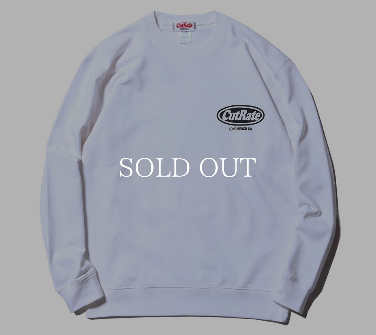 画像1: CUTRATE  CUTRATE LOGO CREW NECK SWEAT (WHITE × BLACK) (1)