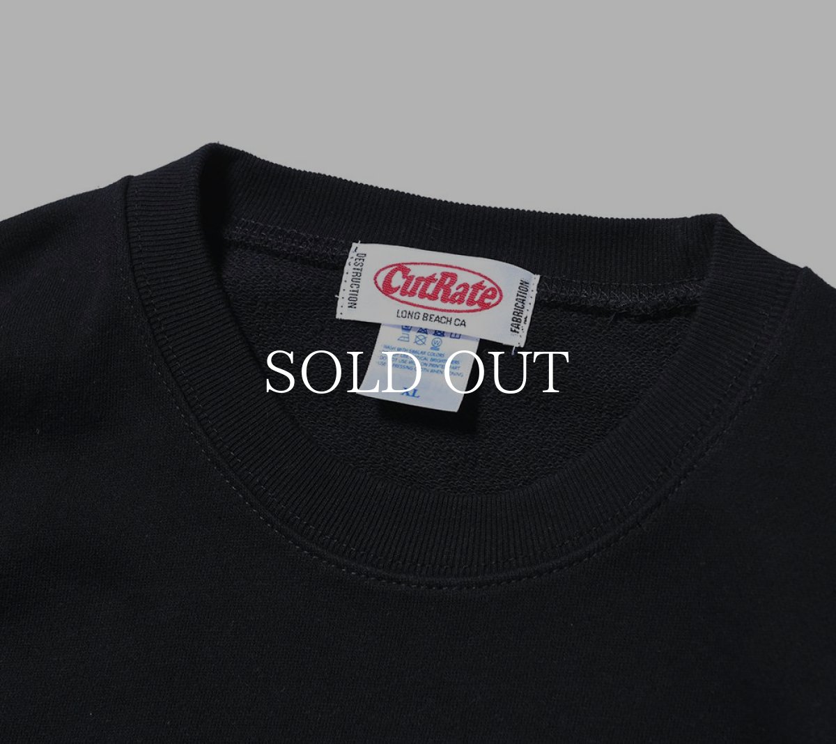 画像3: CUTRATE  CUTRATE LONG BEACH CA LOGO CREW NECK SWEAT (BLACK) (3)