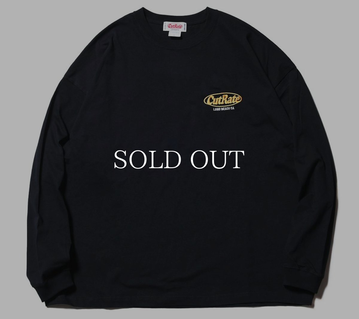 画像1: CUTRATE  CUTRATE LOGO EMBROIDERY DROPSHOULDER L/S T-SHIRT (BLACK) (1)