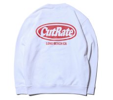 画像2: CUTRATE  CUTRATE LOGO CREW NECK SWEAT (WHITE × RED) (2)