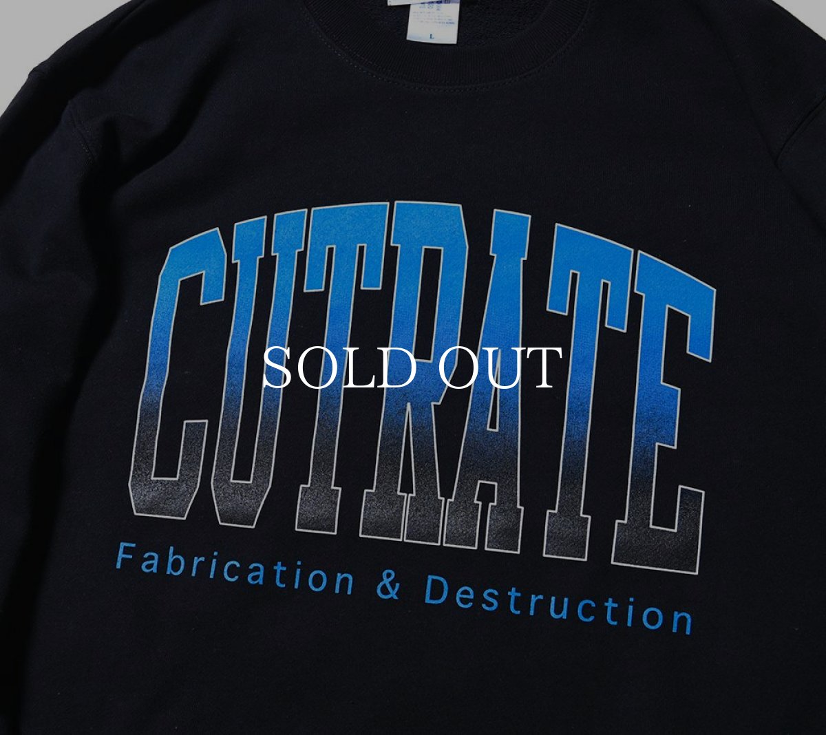 画像3: CUTRATE  CUTRATE GRADATION LOGO CREW NECK SWEAT (BLACK) (3)