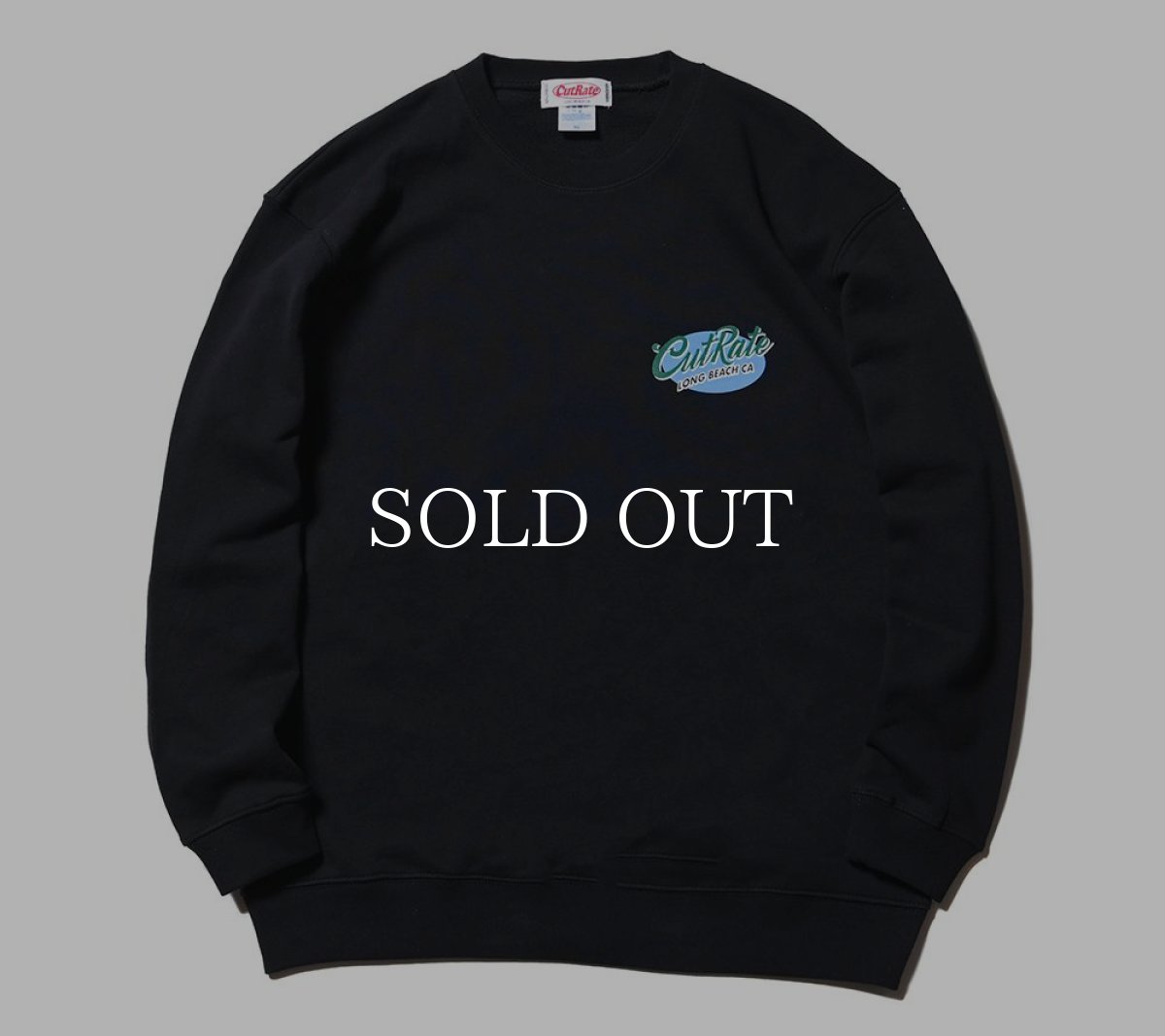 画像1: CUTRATE  CUTRATE LONG BEACH CA LOGO CREW NECK SWEAT (BLACK) (1)