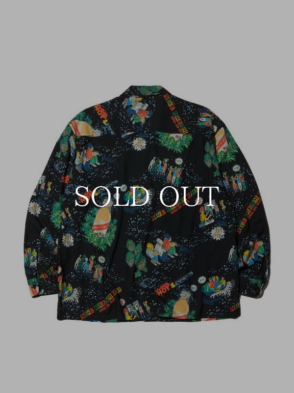 RADIALL HOT DUB - OPEN COLLARED SHIRT L/S (Black) RAD-23SS-SH012