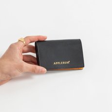 画像5: APPLEBUM  Leather Card Case (Navy/Orange) (5)