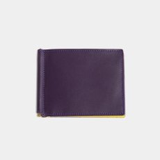 画像1: APPLEBUM  Leather Money Clip Wallet (Purple/Yellow) (1)