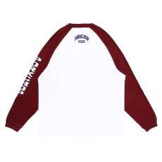 画像2: PORKCHOP GARAGE SUPPLY  COLLEGE RAGLAN L/S TEE (WHITE × BURGUNDY) (2)