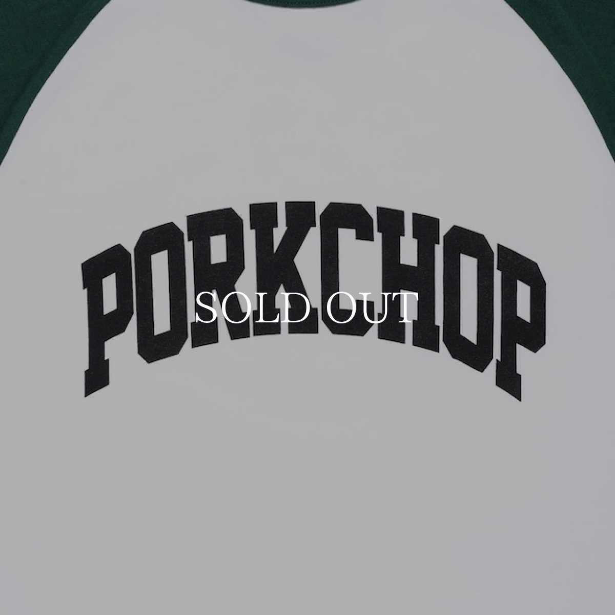 画像3: PORKCHOP GARAGE SUPPLY  COLLEGE RAGLAN L/S TEE (WHITE × GREEN) (3)
