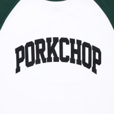 画像3: PORKCHOP GARAGE SUPPLY  COLLEGE RAGLAN L/S TEE (WHITE × GREEN) (3)