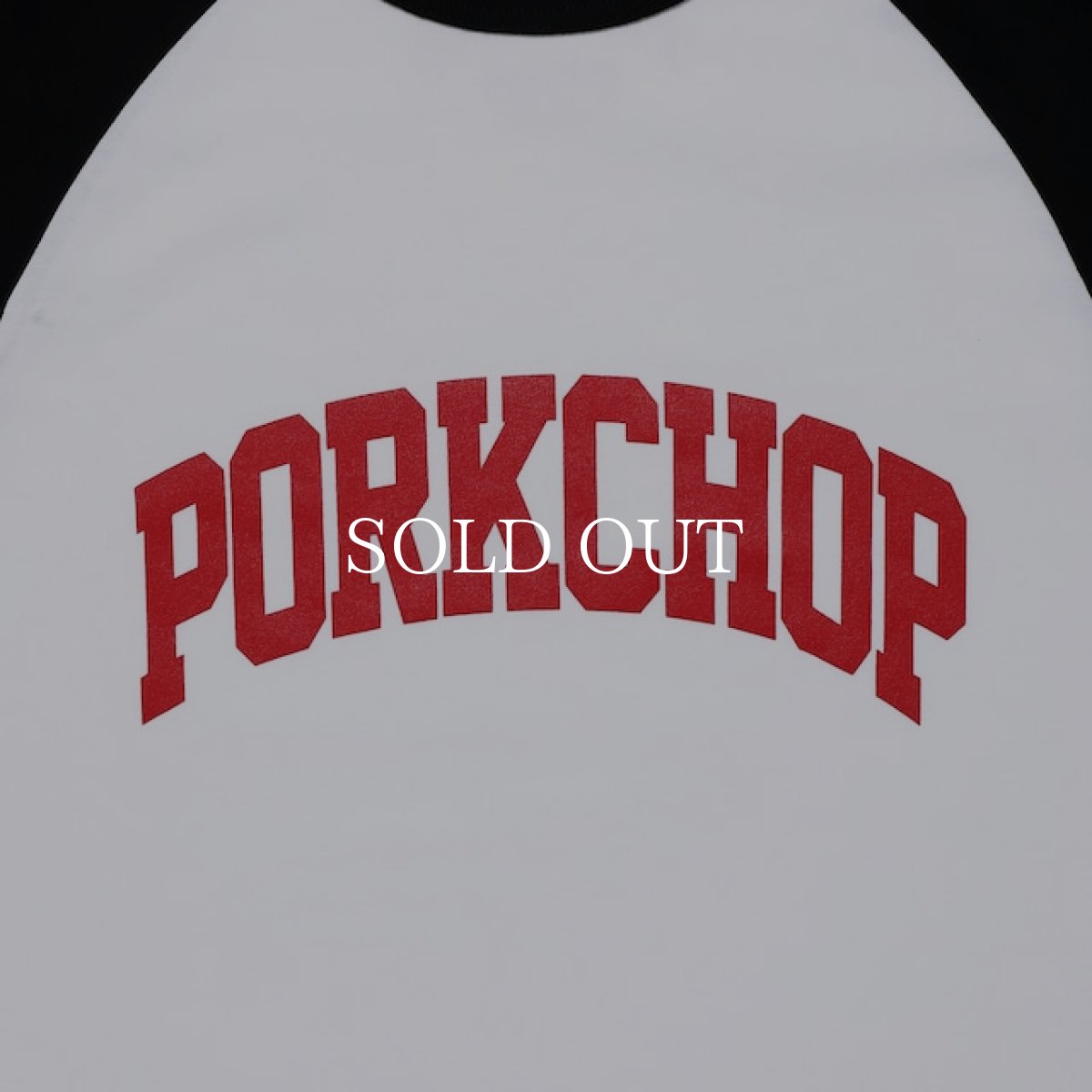 画像3: PORKCHOP GARAGE SUPPLY  COLLEGE RAGLAN L/S TEE (WHITE × BLACK) (3)