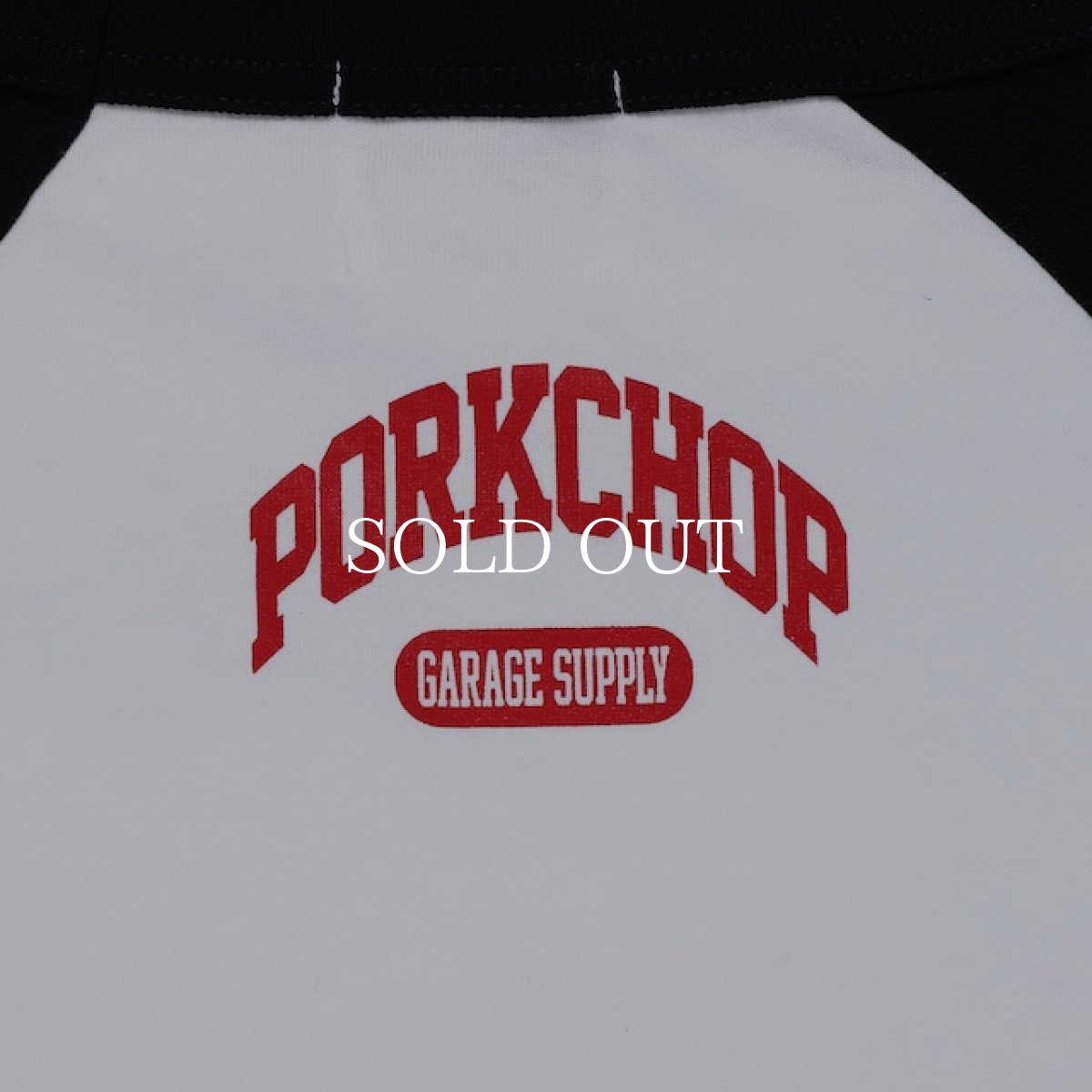 画像4: PORKCHOP GARAGE SUPPLY  COLLEGE RAGLAN L/S TEE (WHITE × BLACK) (4)