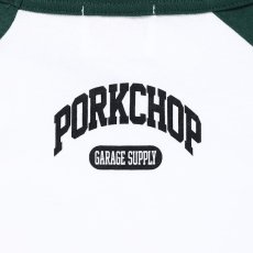 画像4: PORKCHOP GARAGE SUPPLY  COLLEGE RAGLAN L/S TEE (WHITE × GREEN) (4)